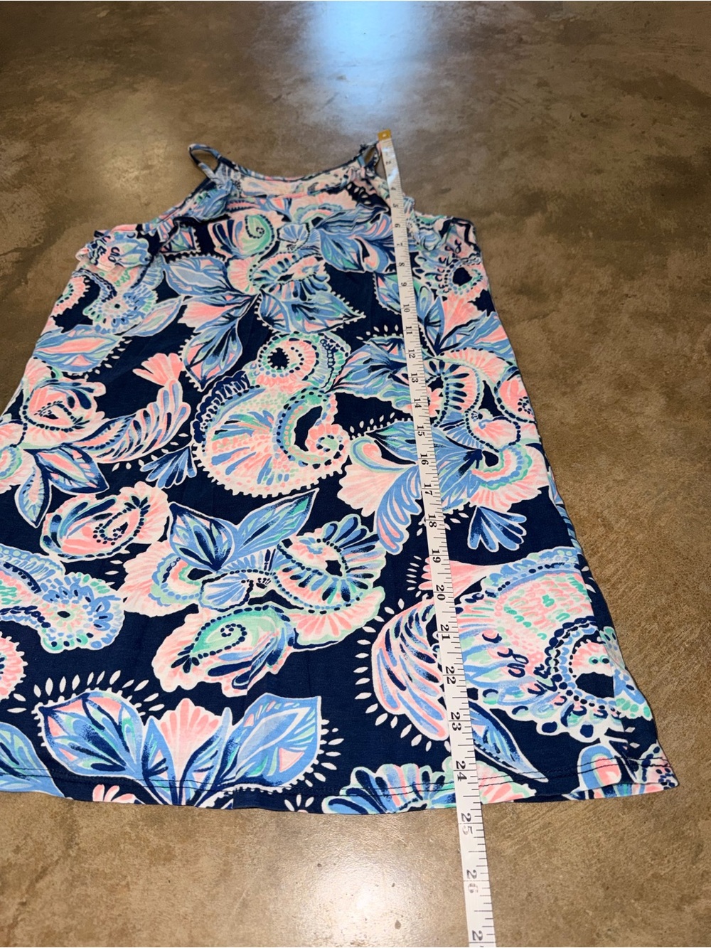 Lilly Pulitzer Girls Navy Pink Paisley Shift Dress Size M Floral Sleeveless - Picture 6 of 10